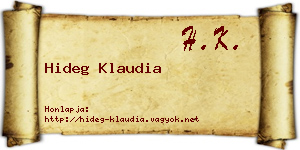Hideg Klaudia névjegykártya