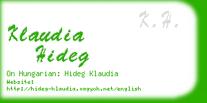 klaudia hideg business card